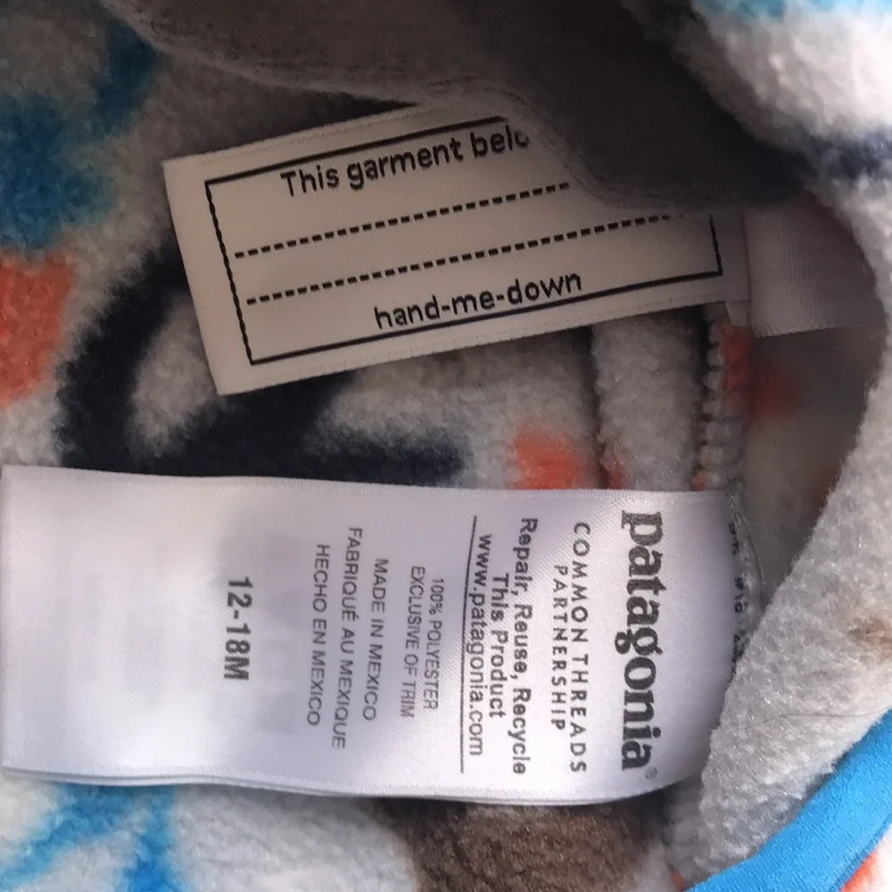 Patagonia Fleece Pullover (size 12-18m)